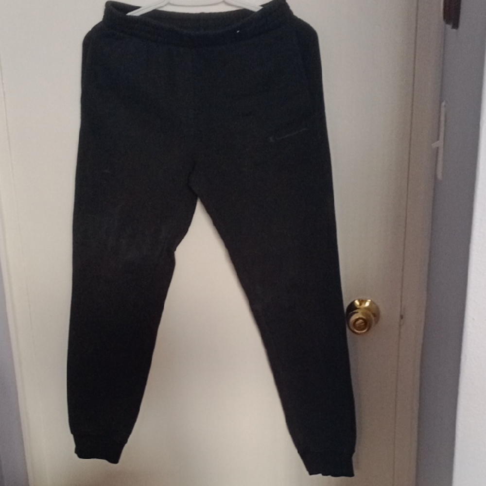 Champion Black Script Logo Sweatpants